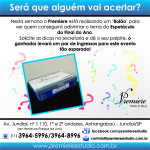 bolão do tema do espetáculo de final de ano premiere estúdio de dança jundiaí