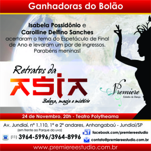 Ganhadoras do bolão - Espetáculo de Final de Ano -Premiere Estúdio de Dança Jundiaí
