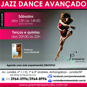 Aula Jazz Avançado aos sábados - Premiere Estúdio de Dança Jundiaí
