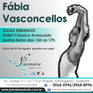 Aula de Ballet Clássico Avançado com Fábia Vasconcellos - Início dia 07 de Agosto, garanta sua vaga!!! - Premiere Estúdio de Dança Jundiaí